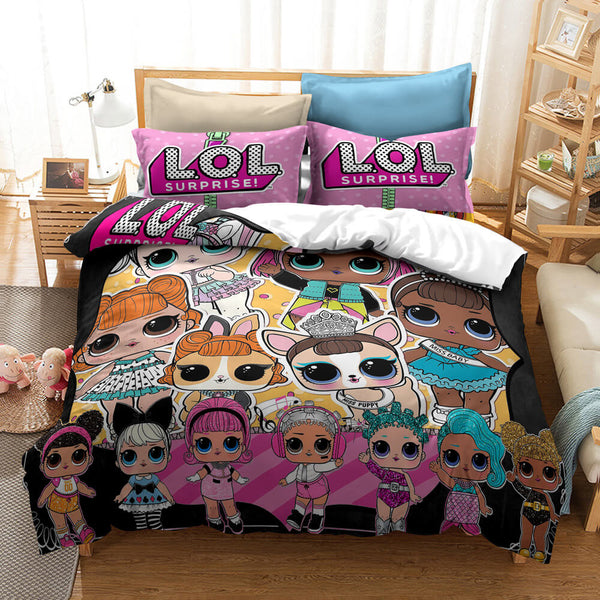 LOL Surprise OMG Dolls Cosplay Bedding Set Duvet Cover Halloween Bed Sheets