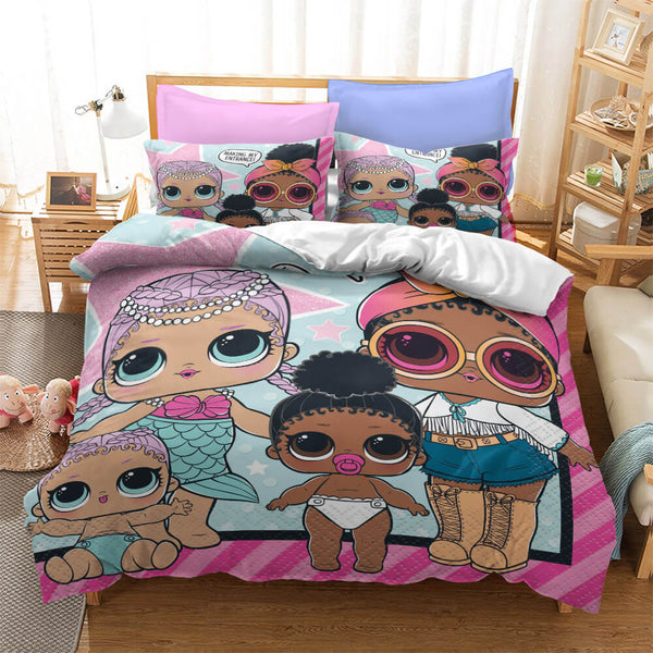 LOL Surprise OMG Dolls Cosplay Bedding Set Duvet Cover Halloween Bed Sheets