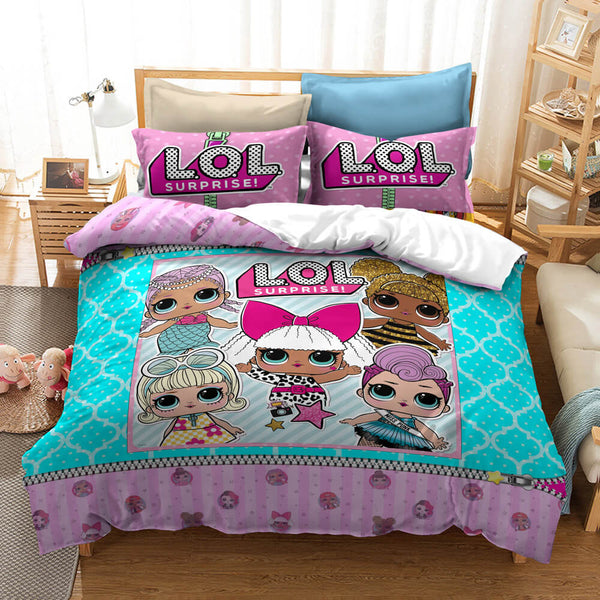 LOL Surprise OMG Dolls Cosplay Bedding Set Duvet Cover Halloween Bed Sheets