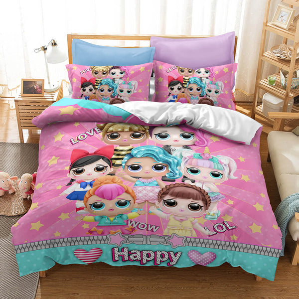 LOL Surprise OMG Dolls Cosplay Bedding Set Duvet Cover Halloween Bed Sheets