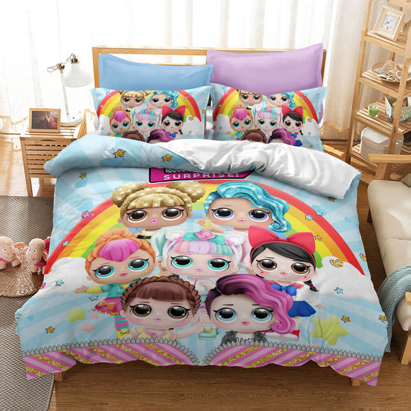LOL Surprise OMG Dolls Cosplay Bedding Set Duvet Cover Halloween Bed Sheets