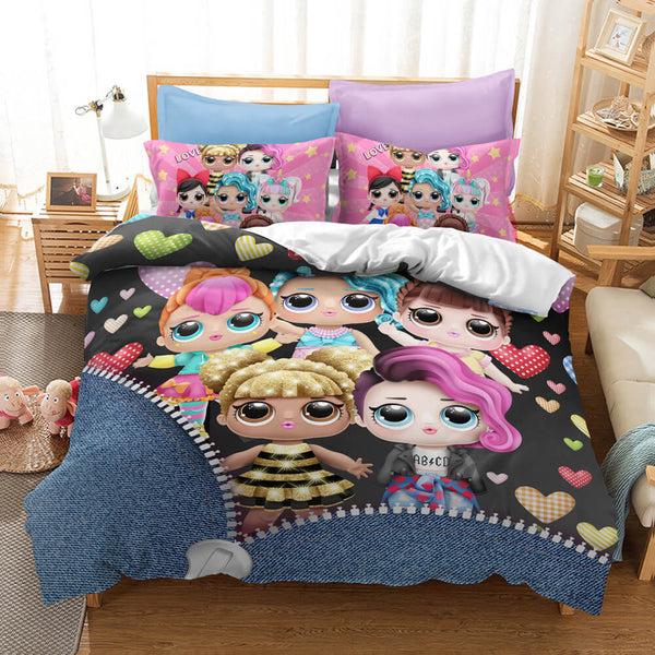 LOL Surprise OMG Dolls Cosplay Bedding Set Duvet Cover Halloween Bed Sheets
