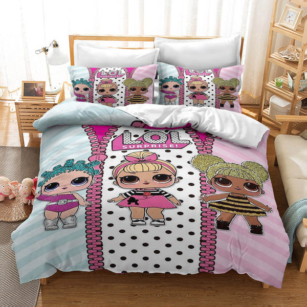 LOL Surprise OMG Dolls Cosplay Bedding Set Duvet Cover Halloween Bed Sheets