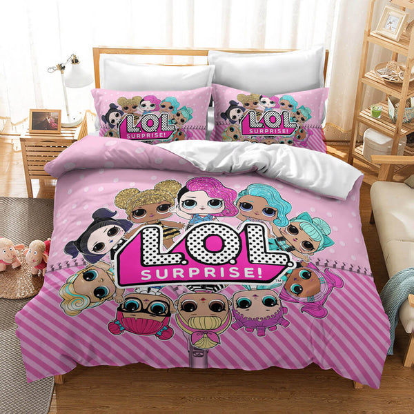 LOL Surprise OMG Dolls Cosplay Bedding Set Duvet Cover Halloween Bed Sheets