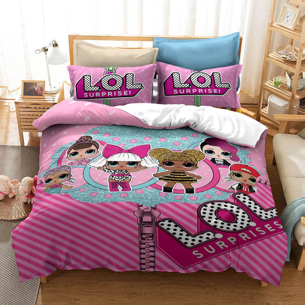 LOL Surprise OMG Dolls Cosplay Bedding Set Duvet Cover Halloween Bed Sheets