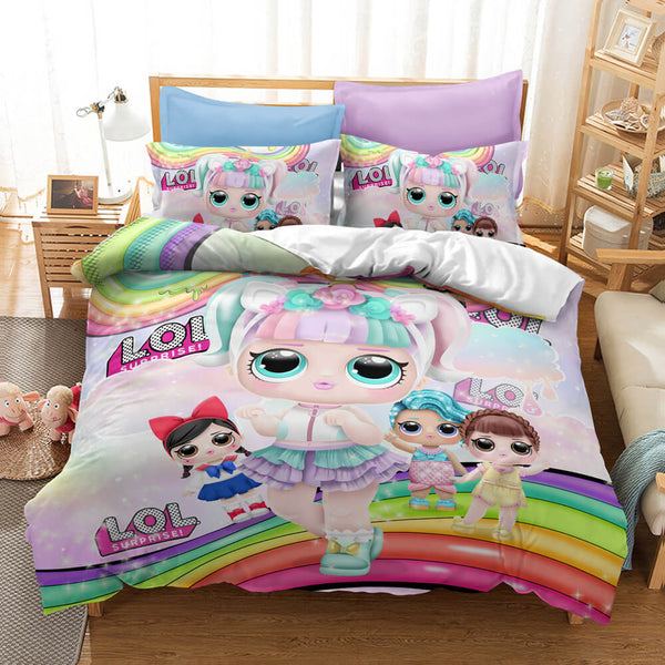 LOL Surprise OMG Dolls Cosplay Bedding Set Duvet Cover Halloween Bed Sheets