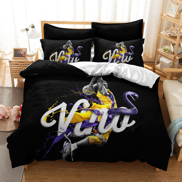 Los Angeles Lakers Kobe Cosplay Bedding Set Duvet Cover Halloween Bed Sheets