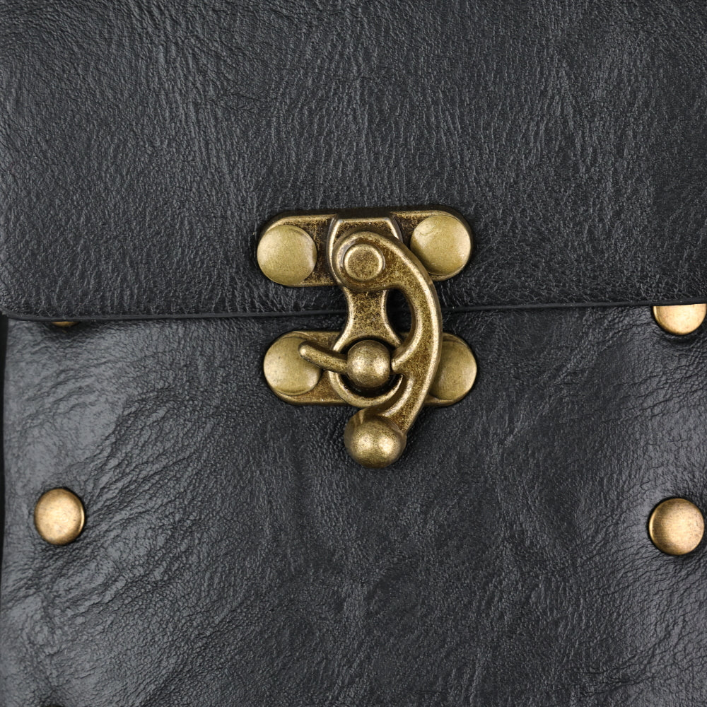 Medieval Alchemy Faux Leather Belt Bag with 2 Cork Potion Vials Fantasy Wizard Waist Pouch Side Pack