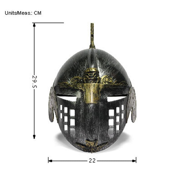 Medieval Knight Greek Spartan Helmet Costume Gold Gladiator Warrior Roman Helmets with Folding Face Mask