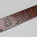 Medieval Vintage Embossed Leather Renaissance Knight Belt O Ring Costume Belts