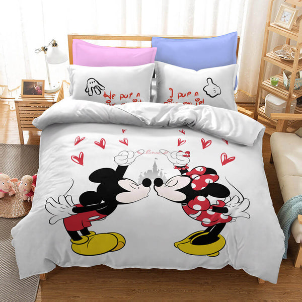 Mickey Mouse Cosplay Bedding Set Duvet Cover Halloween Sheets Bed Set