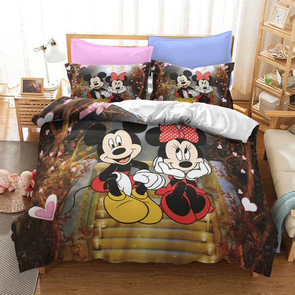 Mickey Mouse Cosplay Bedding Set Duvet Cover Halloween Sheets Bed Set