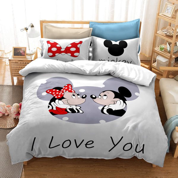 Mickey Mouse Cosplay Bedding Set Duvet Cover Halloween Sheets Bed Set