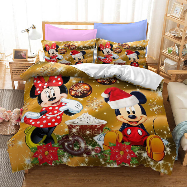 Mickey Mouse Cosplay Bedding Set Duvet Cover Halloween Sheets Bed Set