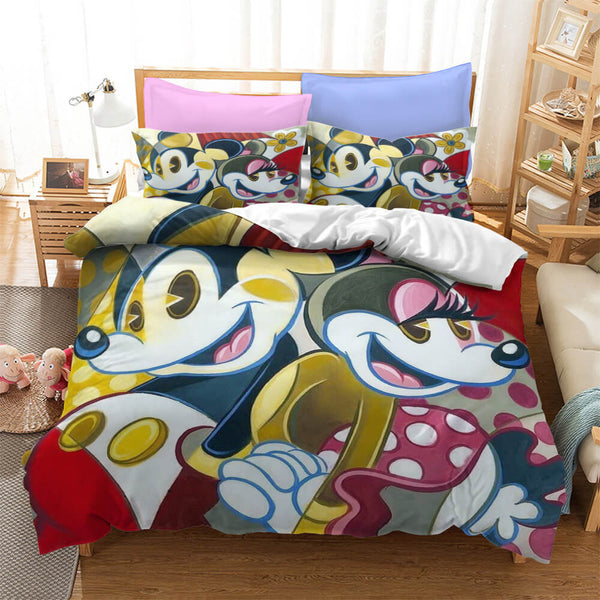 Mickey Mouse Cosplay Bedding Set Duvet Cover Halloween Sheets Bed Set