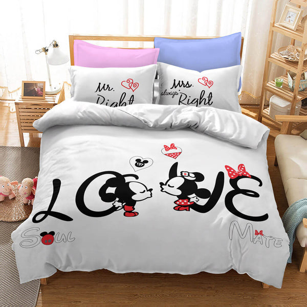 Mickey Mouse Cosplay Bedding Set Duvet Cover Halloween Sheets Bed Set