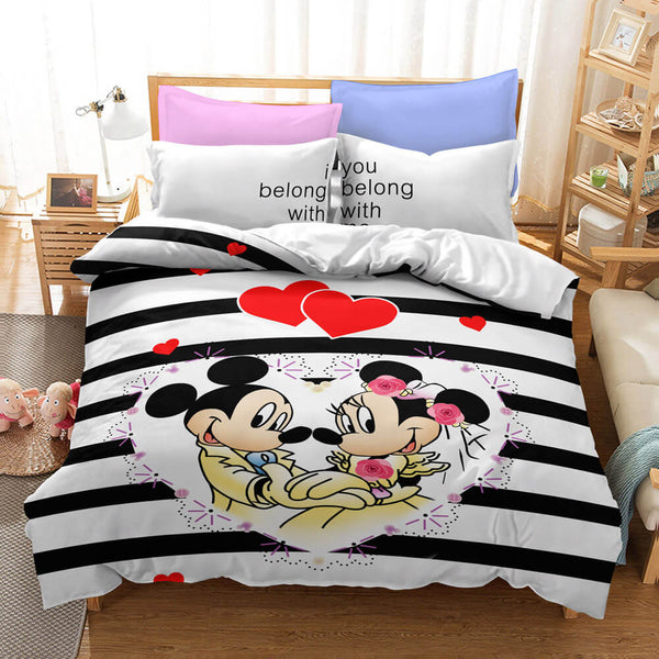 Mickey Mouse Cosplay Bedding Set Duvet Cover Halloween Sheets Bed Set