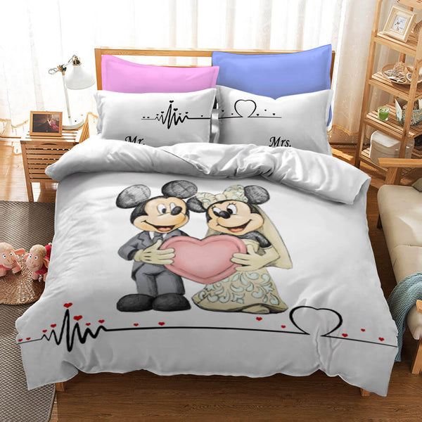 Mickey Mouse Cosplay Bedding Set Duvet Cover Halloween Sheets Bed Set