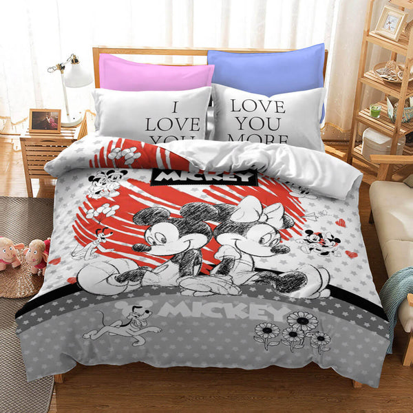 Mickey Mouse Cosplay Bedding Set Duvet Cover Halloween Sheets Bed Set