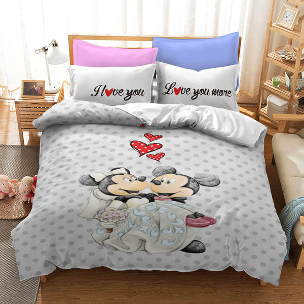 Mickey Mouse Cosplay Bedding Set Duvet Cover Halloween Sheets Bed Set