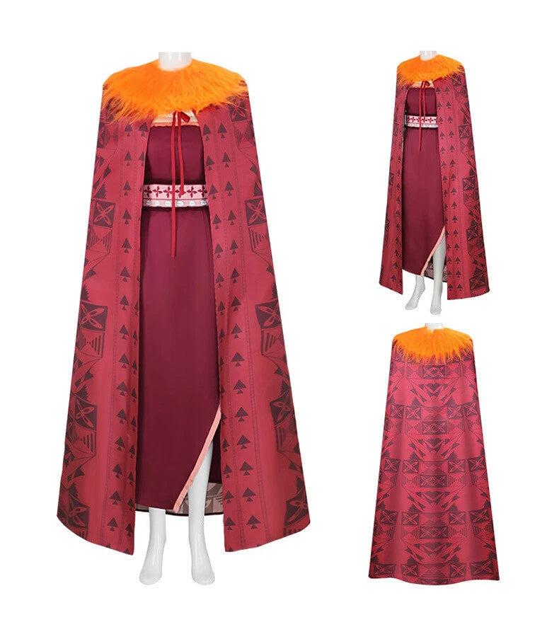 Moana 2 Matangi Dress Cloak Robe Halloween Cosplay Fancy Dress Carnival Suits