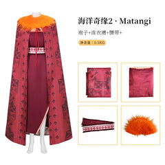 Moana 2 Matangi Dress Cloak Robe Halloween Cosplay Fancy Dress Carnival Suits