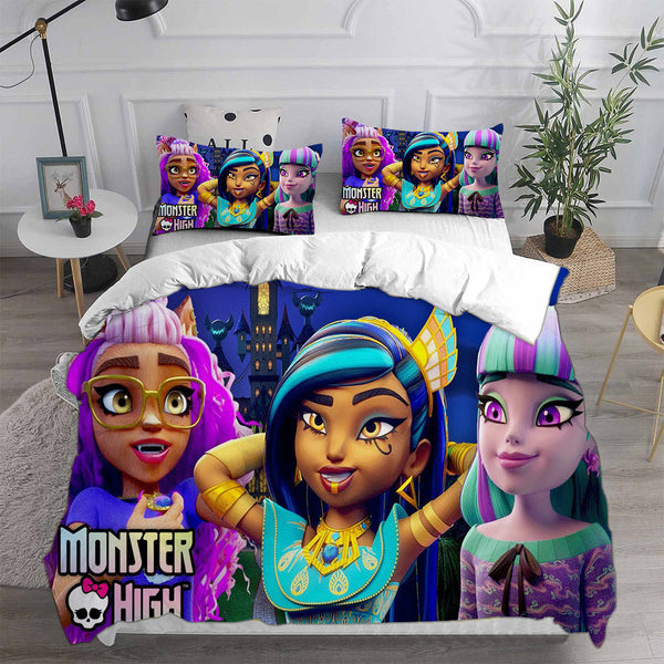 Monster High Bedding Sets Bed Quilt Cover Pillow Case Halloween Cosplay Comforter Sets