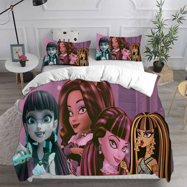 Monster High Bedding Sets Bed Quilt Cover Pillow Case Halloween Cosplay Comforter Sets