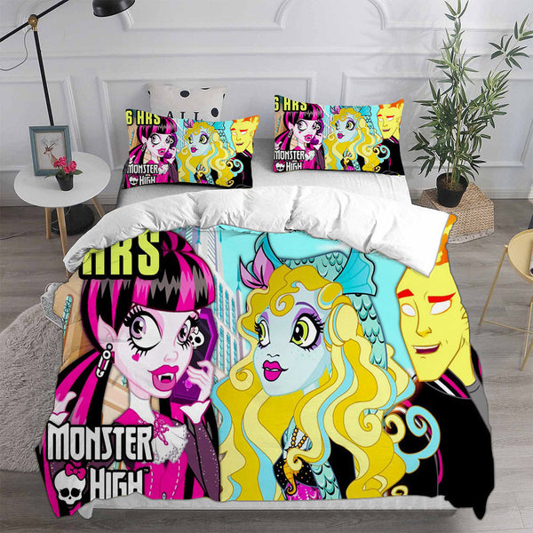 Monster High Bedding Sets Bed Quilt Cover Pillow Case Halloween Cosplay Comforter Sets