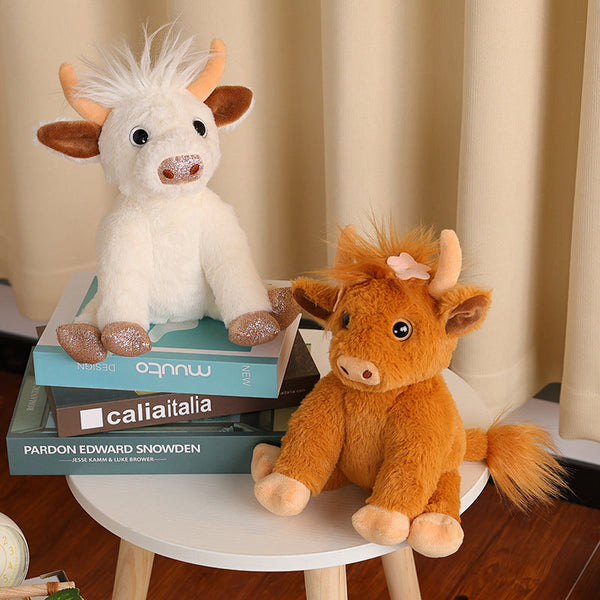 Highland Cow Plush Toys Soft Stuffed Gift Dolls for Kids Boys Girls