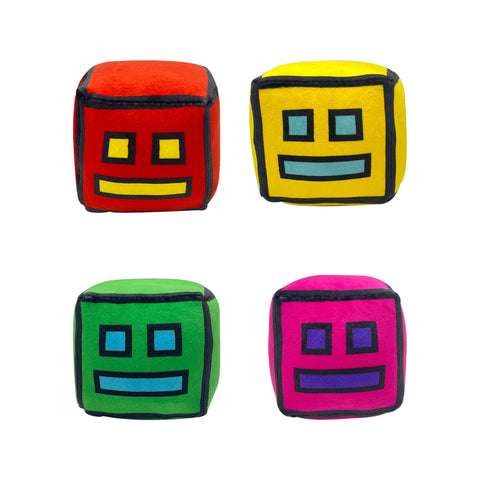 Geometry Dash Cube Plush Toys Soft Stuffed Gift Dolls for Kids Boys Girls