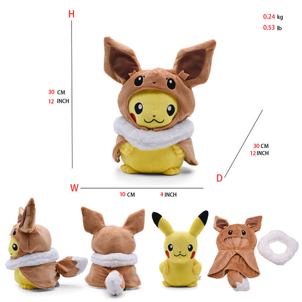 Pikachu Cosplay Plush Toy Soft Stuffed Doll Birthday Holiday Gifts