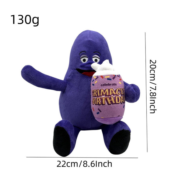 Grimace Shake Yellow Hat Plush Toy Soft Stuffed Gift Dolls for Kids Boys Girls