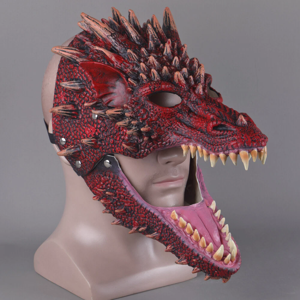 Open Moving Mouth Dragon Dinoaur Masks Cosplay Animal Fancy Dress Headwear Props