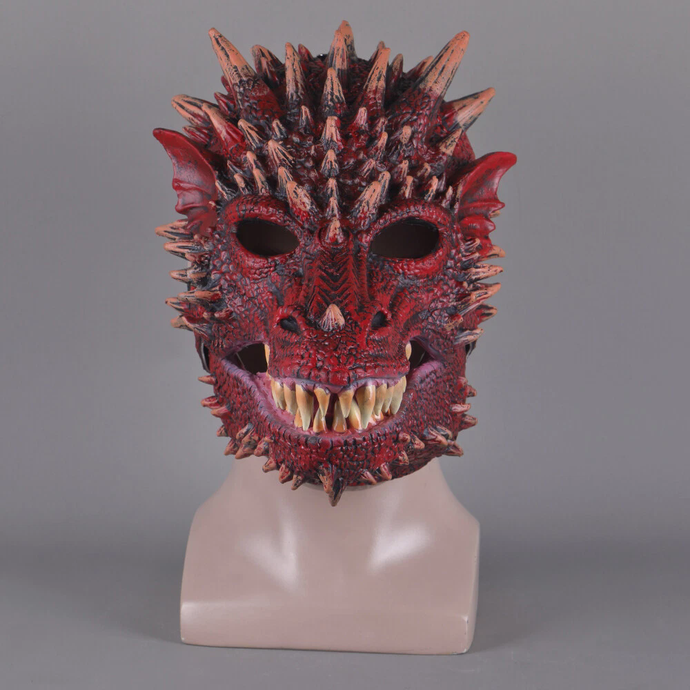 Open Moving Mouth Dragon Dinoaur Masks Cosplay Animal Fancy Dress Headwear Props