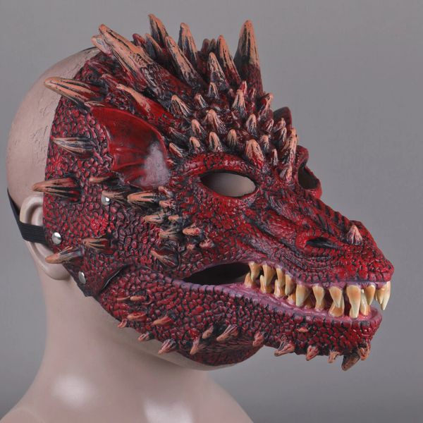 Open Moving Mouth Dragon Dinoaur Masks Cosplay Animal Fancy Dress Headwear Props
