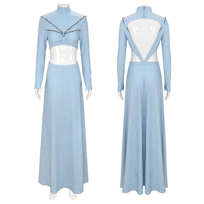 Padmé Amidala Court Long Dress Gown Halloween Cosplay Costumes Suits