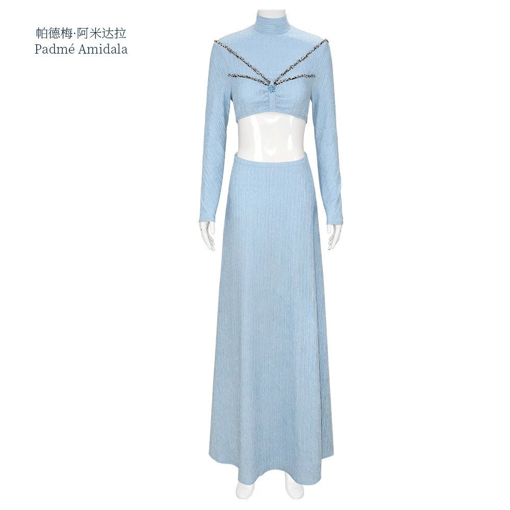 Padmé Amidala Court Long Dress Gown Halloween Cosplay Costumes Suits