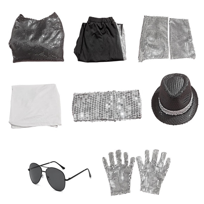 Pop Superstar Michael Jackson Costume Halloween Cosplay Costume for Kids Adults