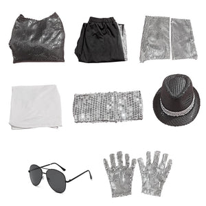 Pop Superstar Michael Jackson Costume Halloween Cosplay Costume for Kids Adults