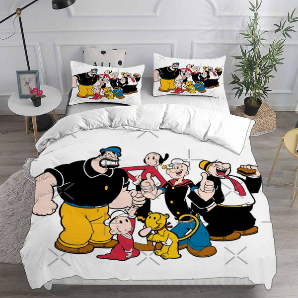 Popeye the Sailor Bedding Sets Bed Quilt Cover Pillow Case Halloween Cosplay Comforter Sets
