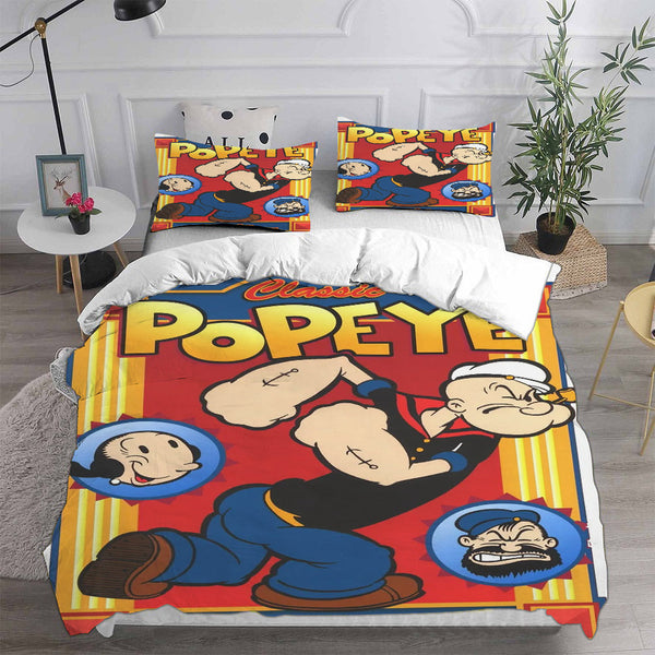 Popeye the Sailor Bedding Sets Bed Quilt Cover Pillow Case Halloween Cosplay Comforter Sets