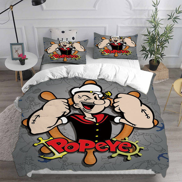 Popeye the Sailor Bedding Sets Bed Quilt Cover Pillow Case Halloween Cosplay Comforter Sets