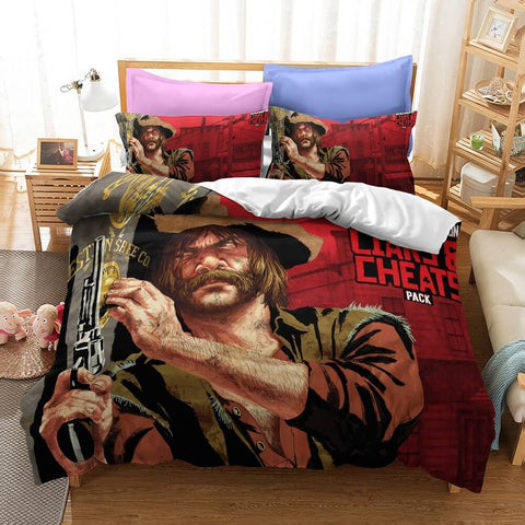 Red Dead Redemption Cosplay Duvet Cover Set Halloween Quilt Cover