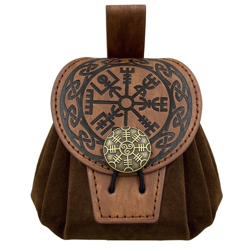 Retro Medieval Renaissance Viking Belt Pouch Coin Purse Waist Bags Waist Pack PU