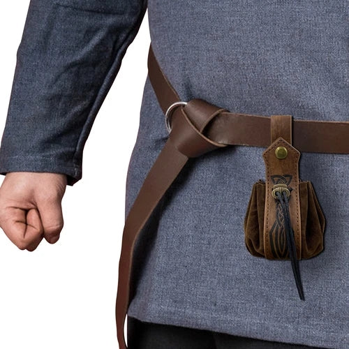 Retro Medieval Renaissance Viking Belt Pouch Coin Purse Waist Bags Waist Pack PU