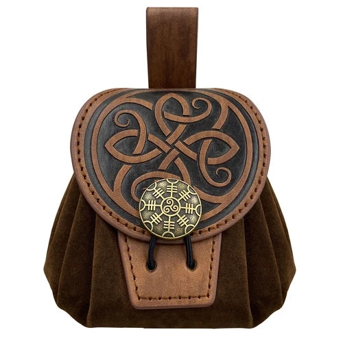 Retro Medieval Renaissance Viking Belt Pouch Coin Purse Waist Bags Waist Pack PU