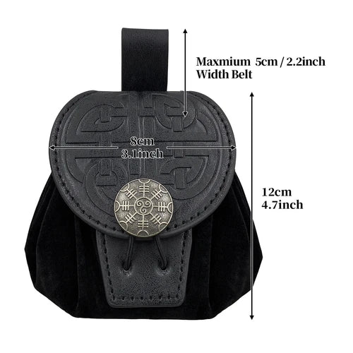 Retro Medieval Renaissance Viking Belt Pouch Coin Purse Waist Bags Waist Pack PU