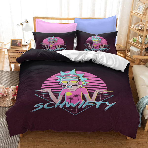 Rick And Morty Cosplay Bedding Duvet Cover Halloween Sheets Bed Set