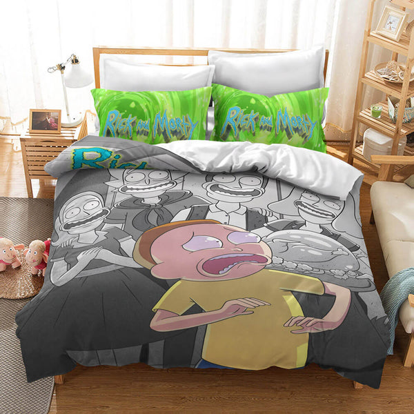 Rick And Morty Cosplay Bedding Duvet Cover Halloween Sheets Bed Set